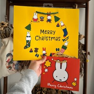 Miffy Yellow and Red Merry Christmas Gift Bags